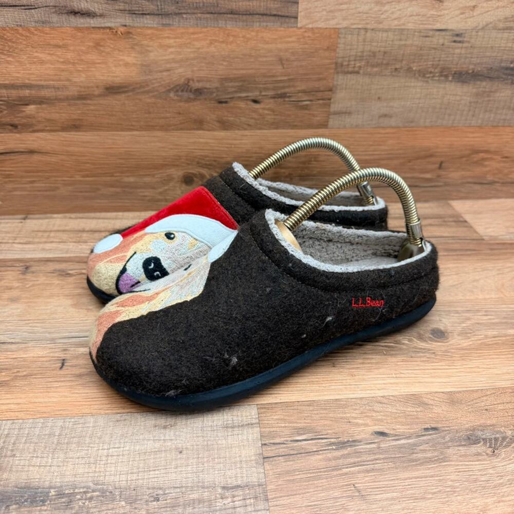 LL Bean Daybreak Women's Size 9M House Shoes Christmas Dog Slippers